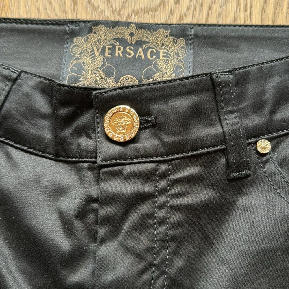 Versace Black Satin Pants Jeans size 26